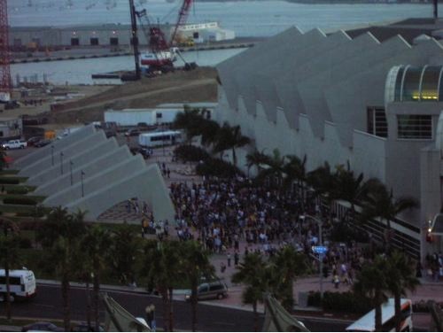 Crowds stream out of the infamous Hall H.